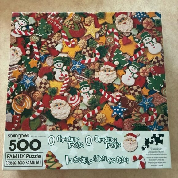 Springbok "O Christmas Treats" Santa Snowman Family Jigsaw Puzzle 500 Piece - Picture 1 of 7